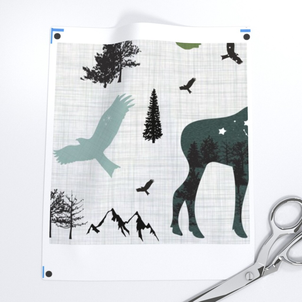 Arctic Woodland Animals Forest Alaska Mountains Adventure Bear Moose Custom Printed Fabric by Spoonflower Various Fabrics by the Yard or Fat Quarter